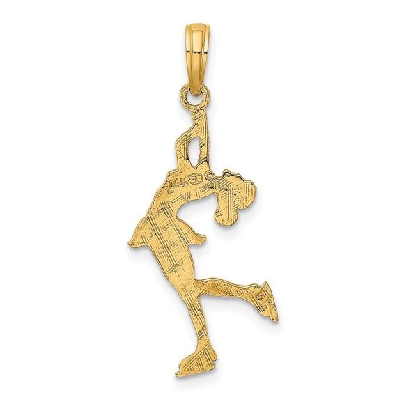 14k Yellow Gold Ice Skater Turning Charm